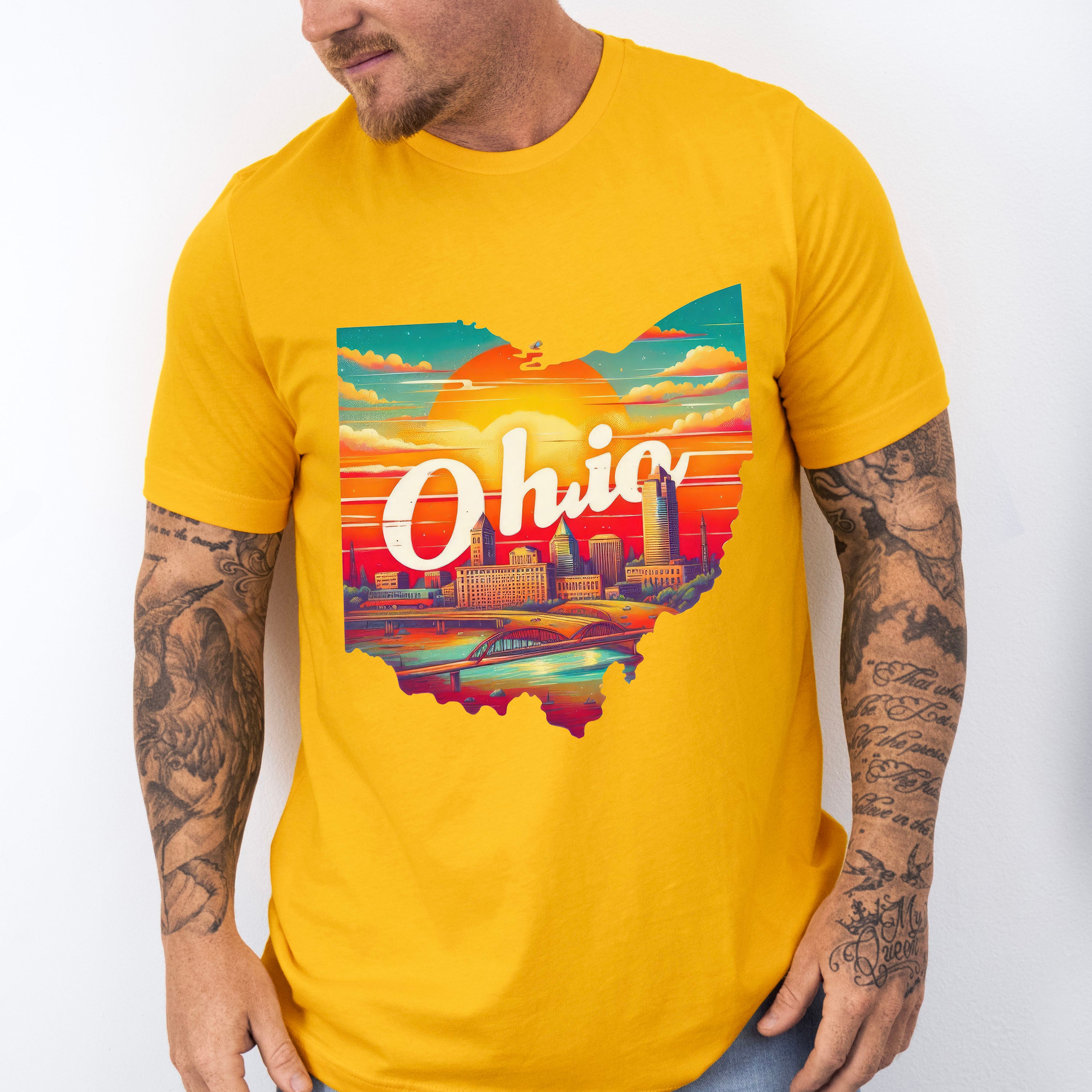 Colorful Ohio State Design - States &amp; Cities Unisex Crewneck T-Shirt Sweatshirt Hoodie