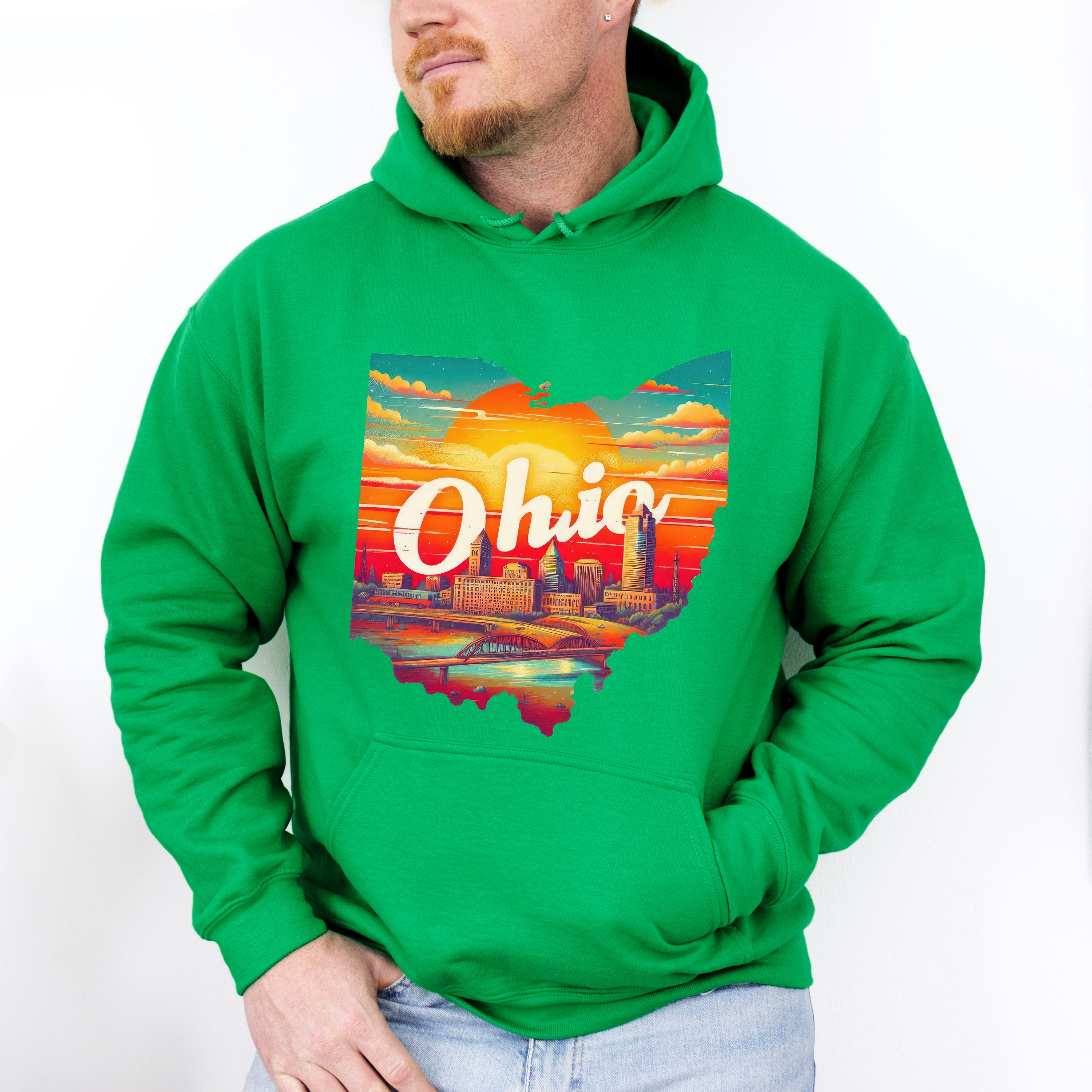 Colorful Ohio State Design - States &amp; Cities Unisex Crewneck T-Shirt Sweatshirt Hoodie