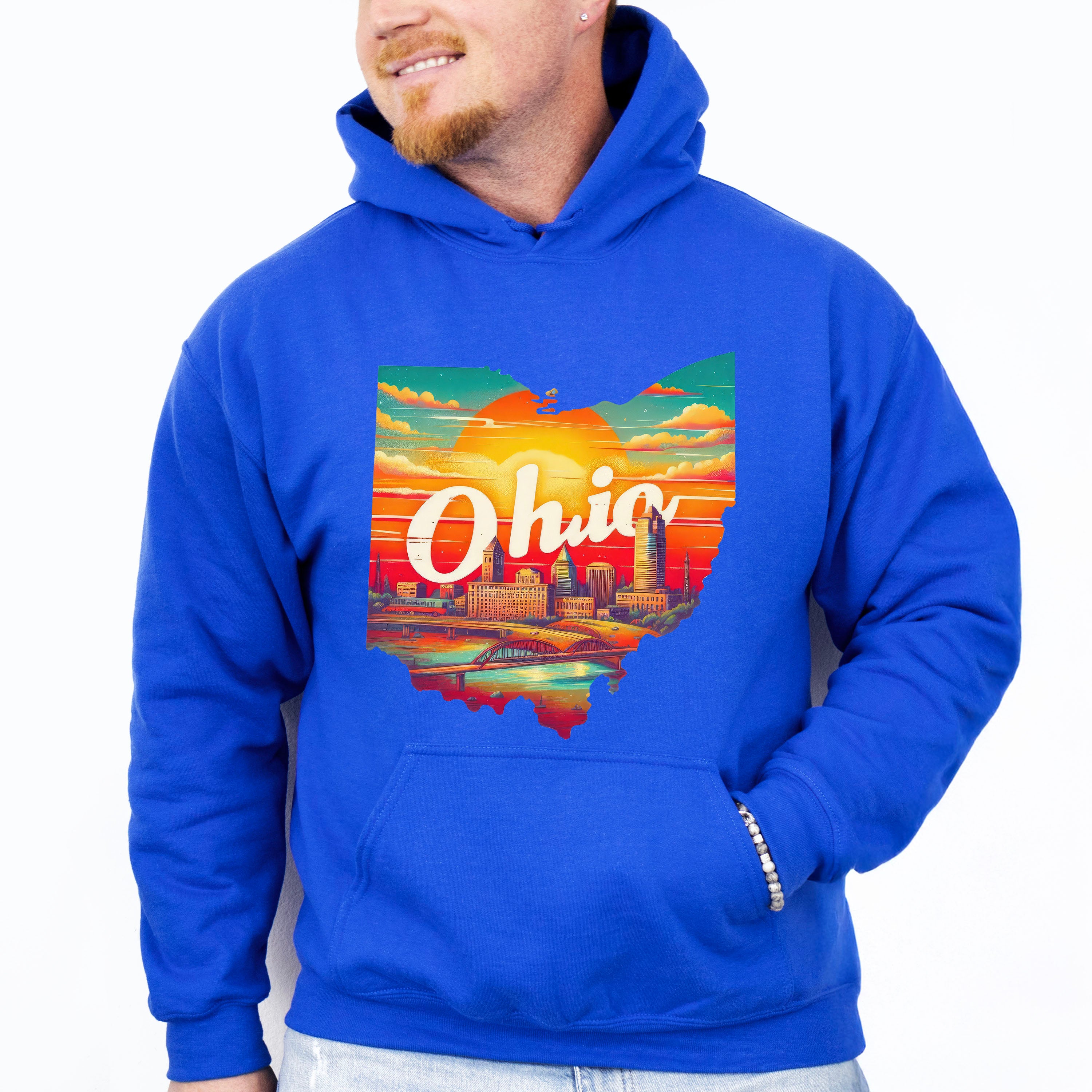 Colorful Ohio State Design - States &amp; Cities Unisex Crewneck T-Shirt Sweatshirt Hoodie