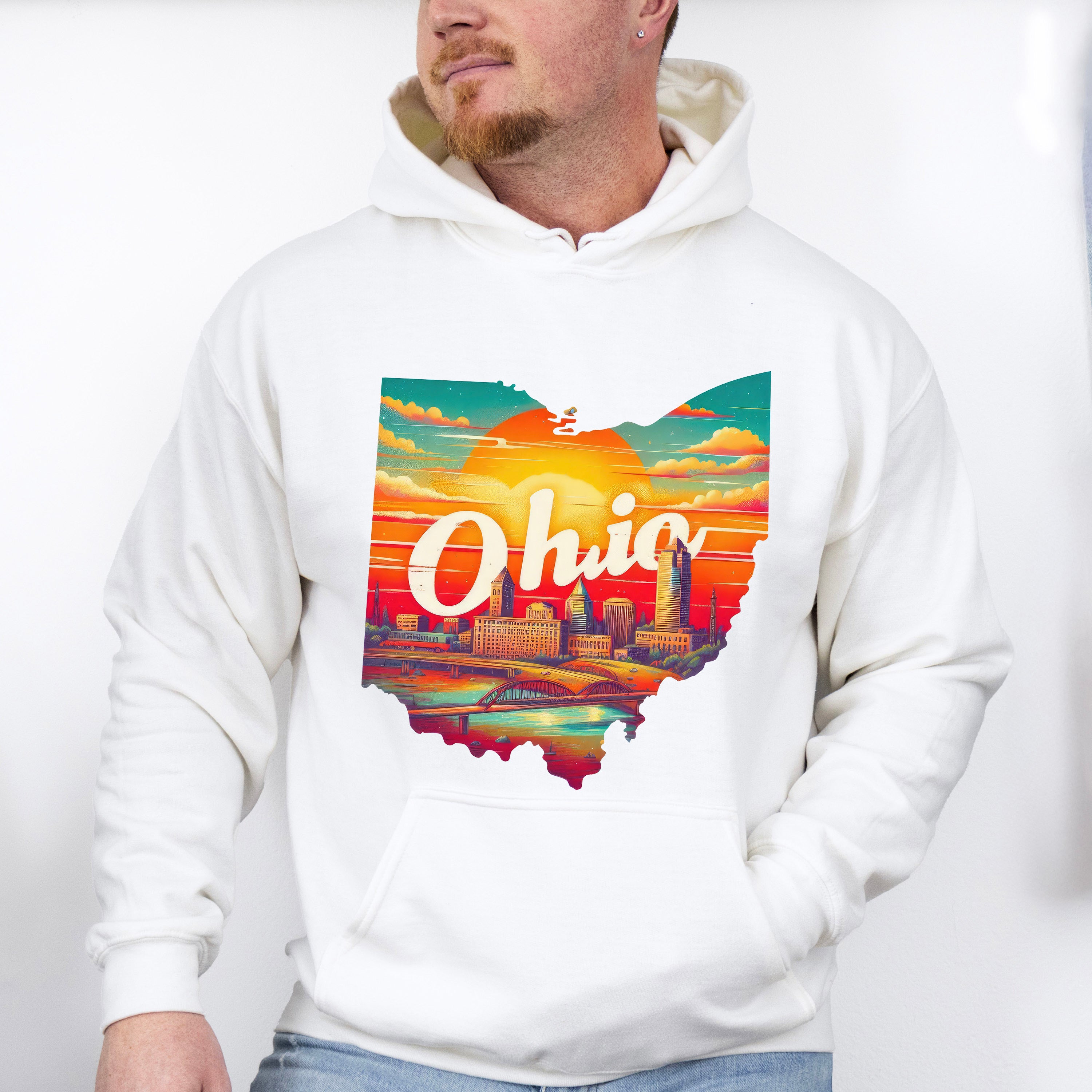 Colorful Ohio State Design - States &amp; Cities Unisex Crewneck T-Shirt Sweatshirt Hoodie