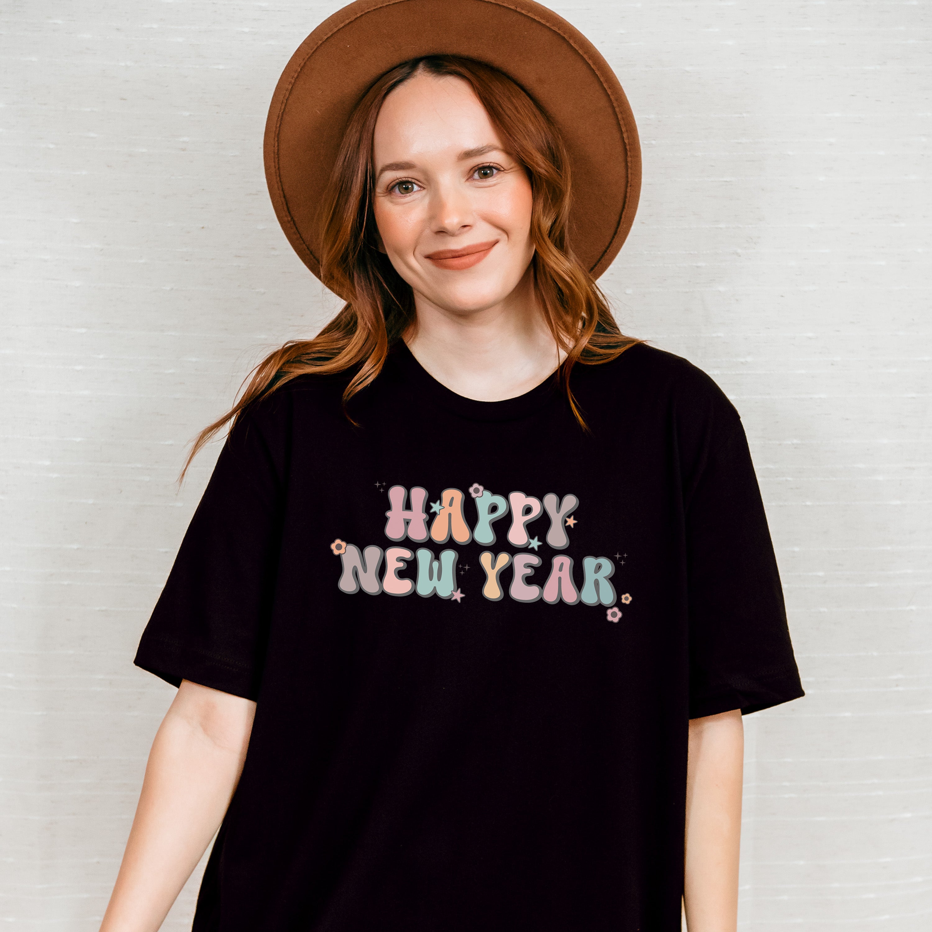 Happy New Year Flowers Design - New Years Unisex Crewneck T-Shirt Sweatshirt Hoodie