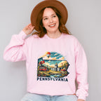 Colorful Pennsylvania State Design - States & Cities Unisex Crewneck T-Shirt Sweatshirt Hoodie