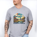 Colorful Pennsylvania State Design - States & Cities Unisex Crewneck T-Shirt Sweatshirt Hoodie