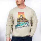 Colorful Rhode Island State Design - States & Cities Unisex Crewneck T-Shirt Sweatshirt Hoodie