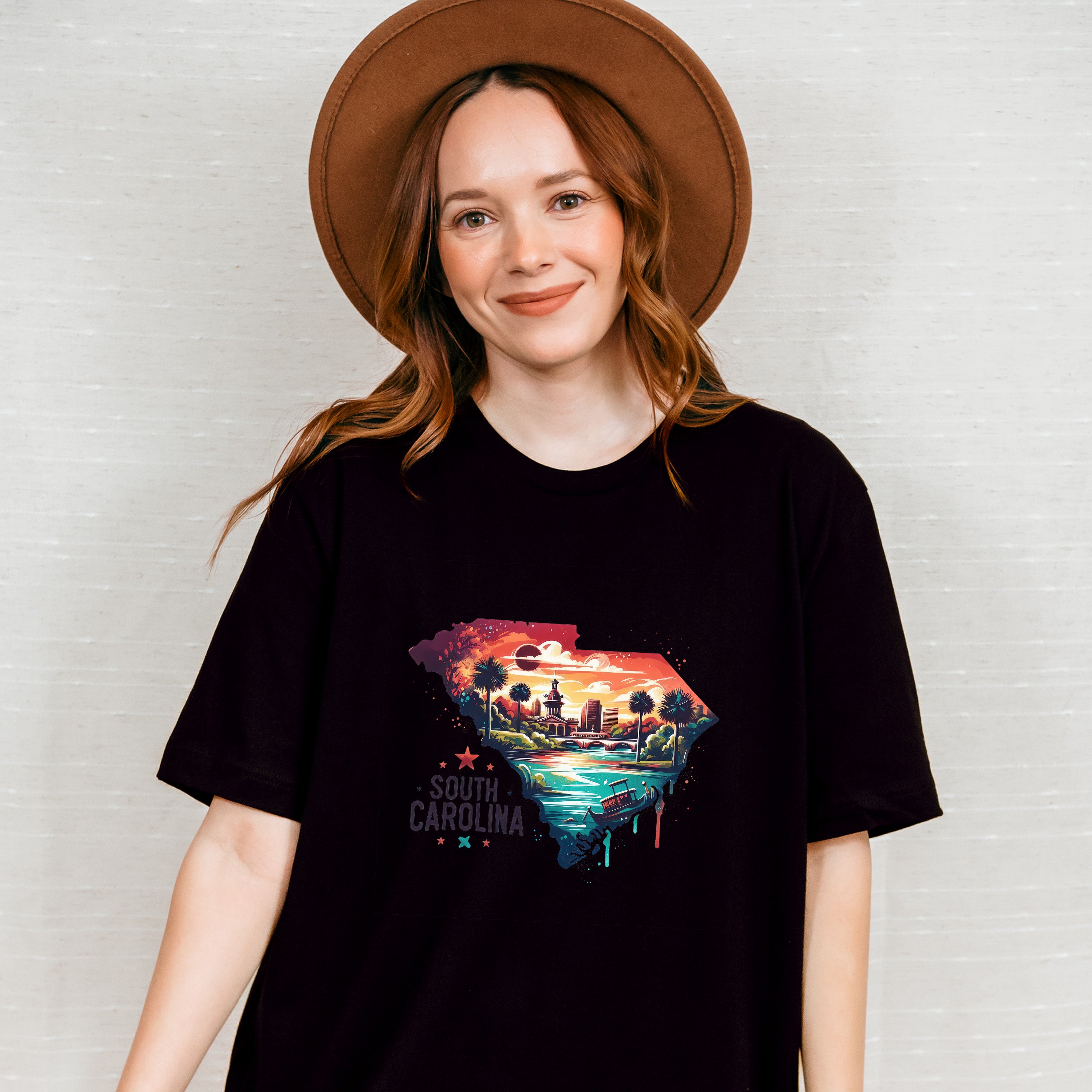 Colorful South Carolina State Design - States &amp; Cities Unisex Crewneck T-Shirt Sweatshirt Hoodie