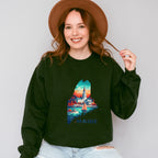 Colorful Maine State Design - States & Cities Unisex Crewneck T-Shirt Sweatshirt Hoodie