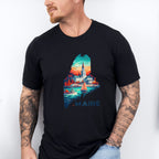 Colorful Maine State Design - States & Cities Unisex Crewneck T-Shirt Sweatshirt Hoodie
