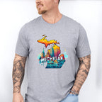 Colorful Michigan Design - States & Cities Unisex Crewneck T-Shirt Sweatshirt Hoodie