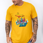 Colorful Michigan Design - States & Cities Unisex Crewneck T-Shirt Sweatshirt Hoodie