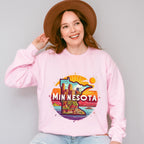 Colorful Minnesota Design - States & Cities Unisex Crewneck T-Shirt Sweatshirt Hoodie
