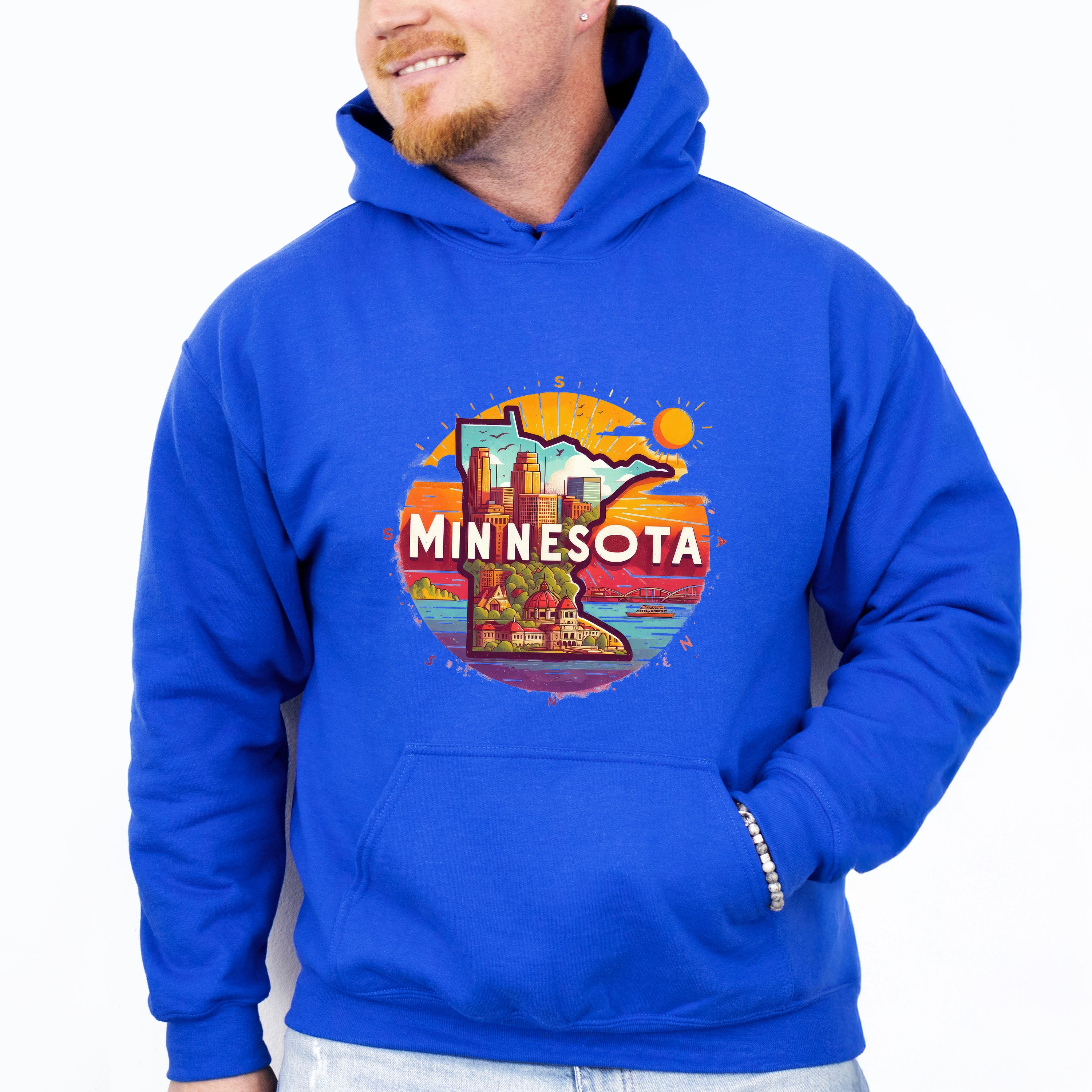 Colorful Minnesota Design - States &amp; Cities Unisex Crewneck T-Shirt Sweatshirt Hoodie