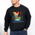 Colorful Mississippi Design - States & Cities Unisex Crewneck T-Shirt Sweatshirt Hoodie