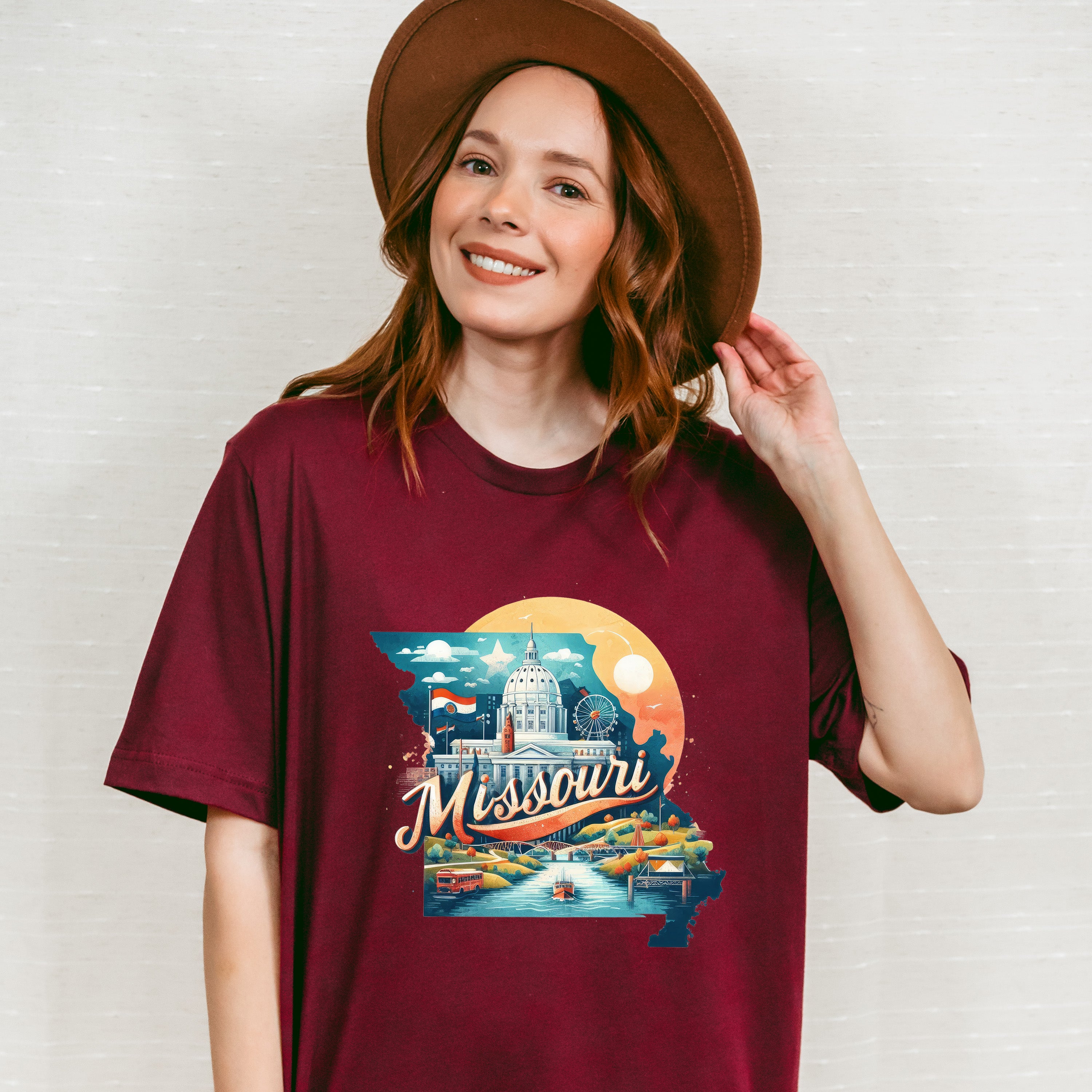 Colorful Missouri Design - States &amp; Cities Unisex Crewneck T-Shirt Sweatshirt Hoodie