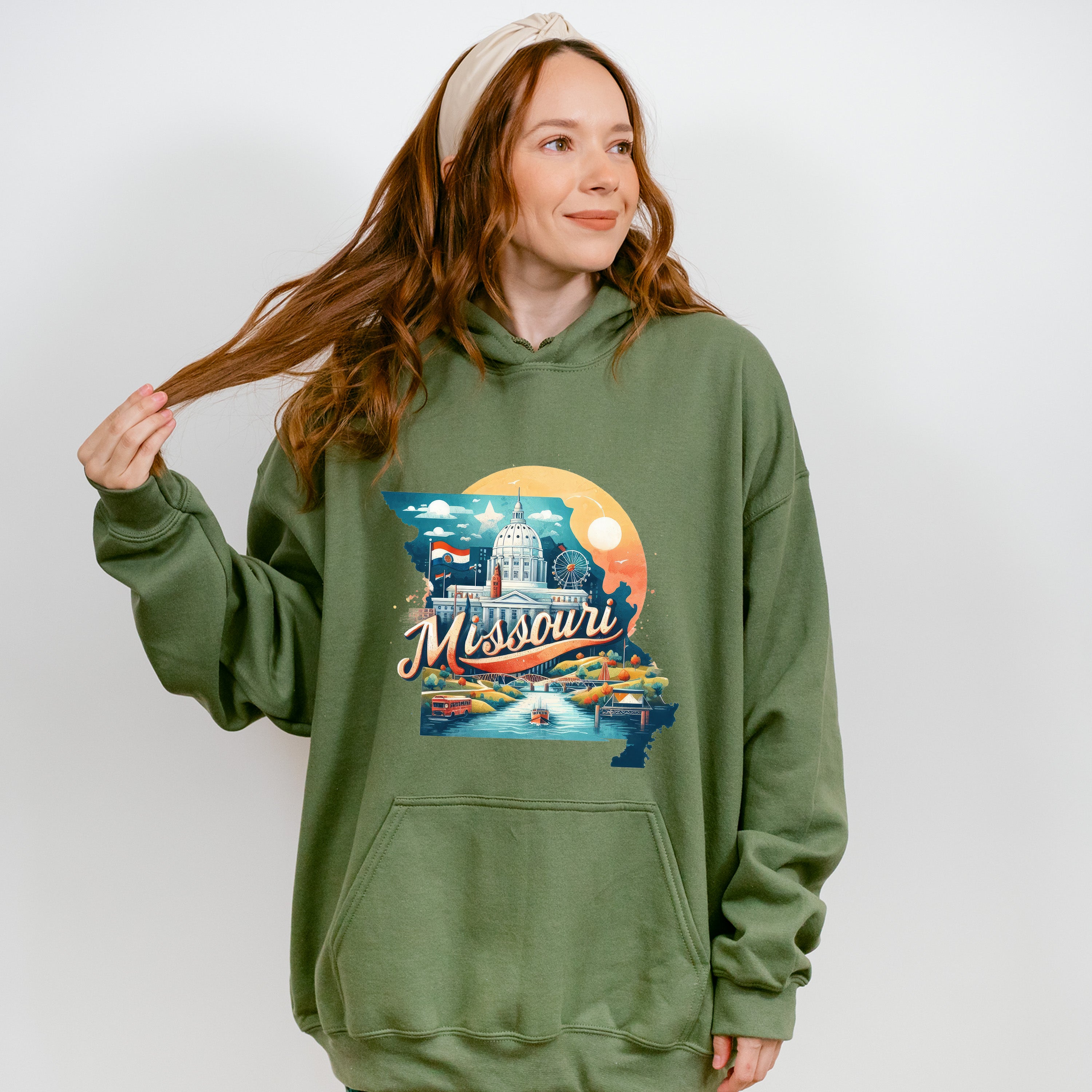 Colorful Missouri Design - States &amp; Cities Unisex Crewneck T-Shirt Sweatshirt Hoodie
