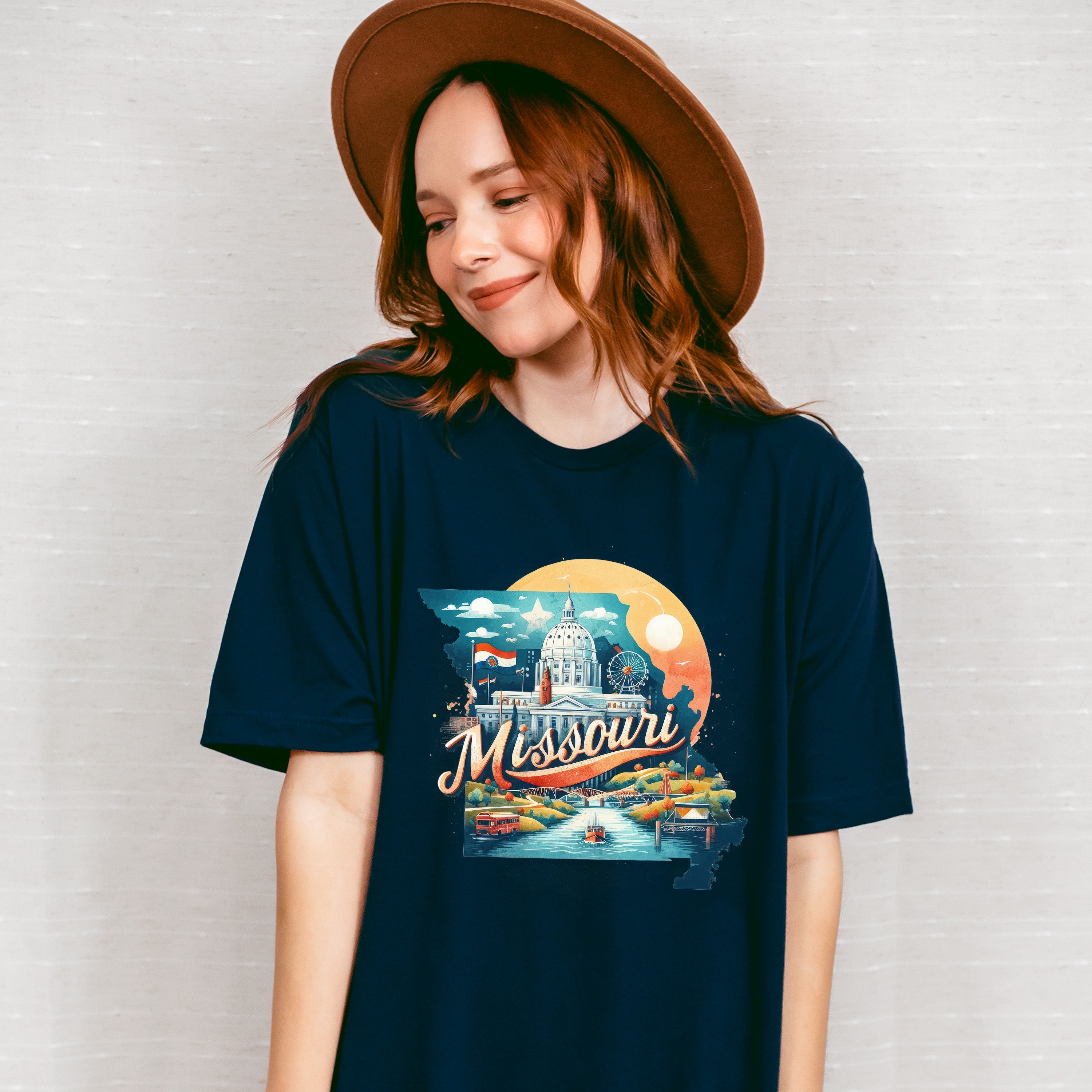 Colorful Missouri Design - States &amp; Cities Unisex Crewneck T-Shirt Sweatshirt Hoodie