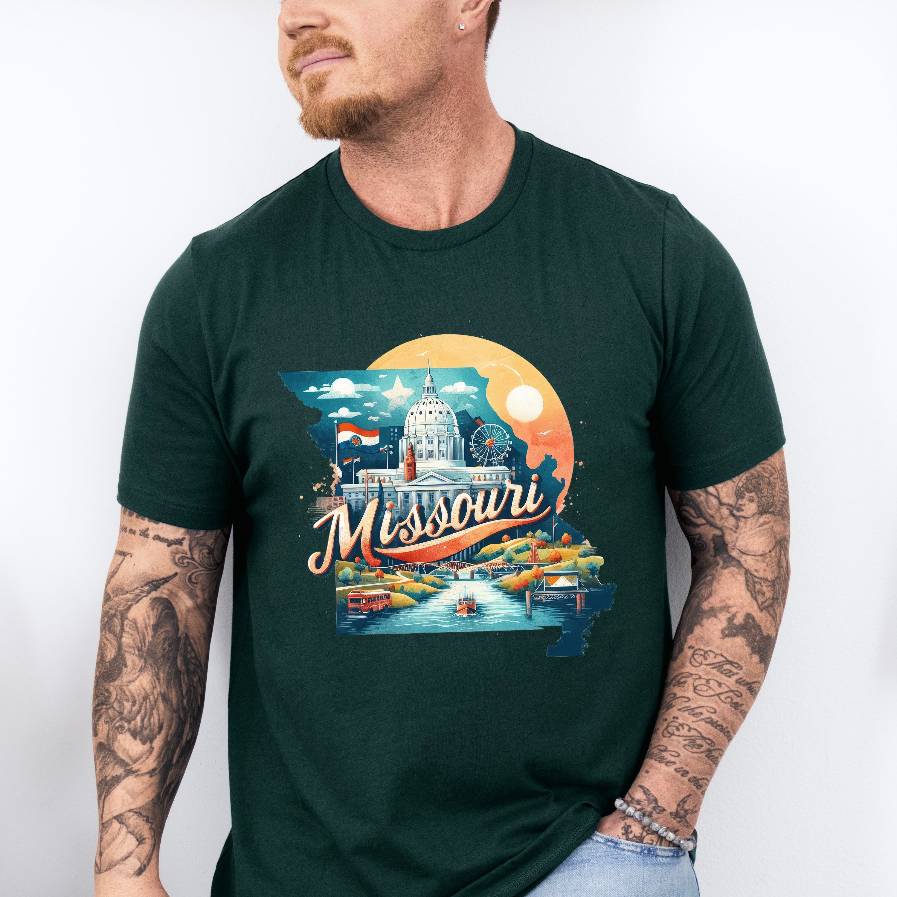 Colorful Missouri Design - States &amp; Cities Unisex Crewneck T-Shirt Sweatshirt Hoodie