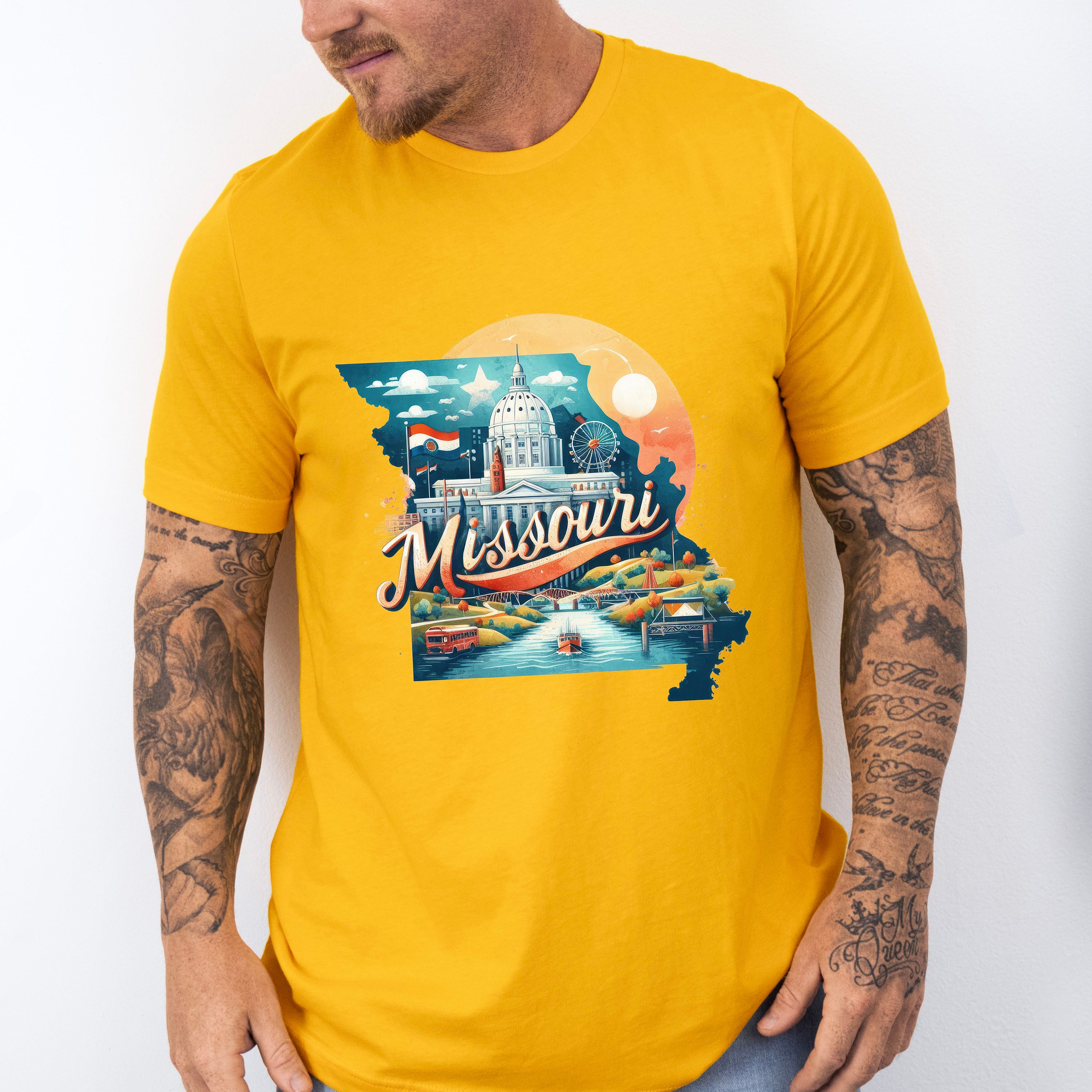 Colorful Missouri Design - States &amp; Cities Unisex Crewneck T-Shirt Sweatshirt Hoodie