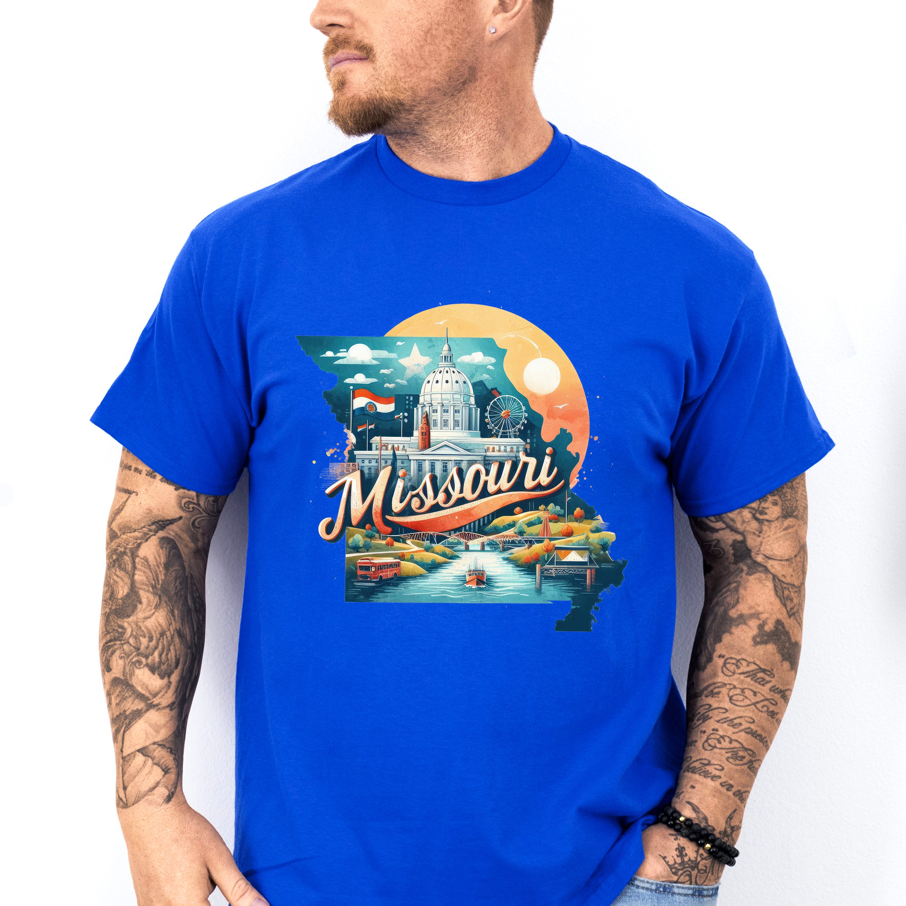 Colorful Missouri Design - States &amp; Cities Unisex Crewneck T-Shirt Sweatshirt Hoodie