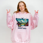 Colorful Montana Design - States & Cities Unisex Crewneck T-Shirt Sweatshirt Hoodie