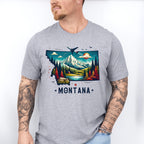 Colorful Montana Design - States & Cities Unisex Crewneck T-Shirt Sweatshirt Hoodie