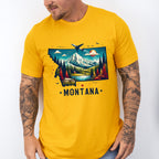 Colorful Montana Design - States & Cities Unisex Crewneck T-Shirt Sweatshirt Hoodie
