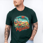 Colorful Nebraska Design - States & Cities Unisex Crewneck T-Shirt Sweatshirt Hoodie