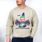 Colorful New Hampshire Design - States & Cities Unisex Crewneck T-Shirt Sweatshirt Hoodie
