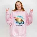 Colorful Georgia Design - States & Cities Unisex Crewneck T-Shirt Sweatshirt Hoodie