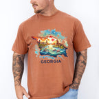 Colorful Georgia Design - States & Cities Unisex Crewneck T-Shirt Sweatshirt Hoodie