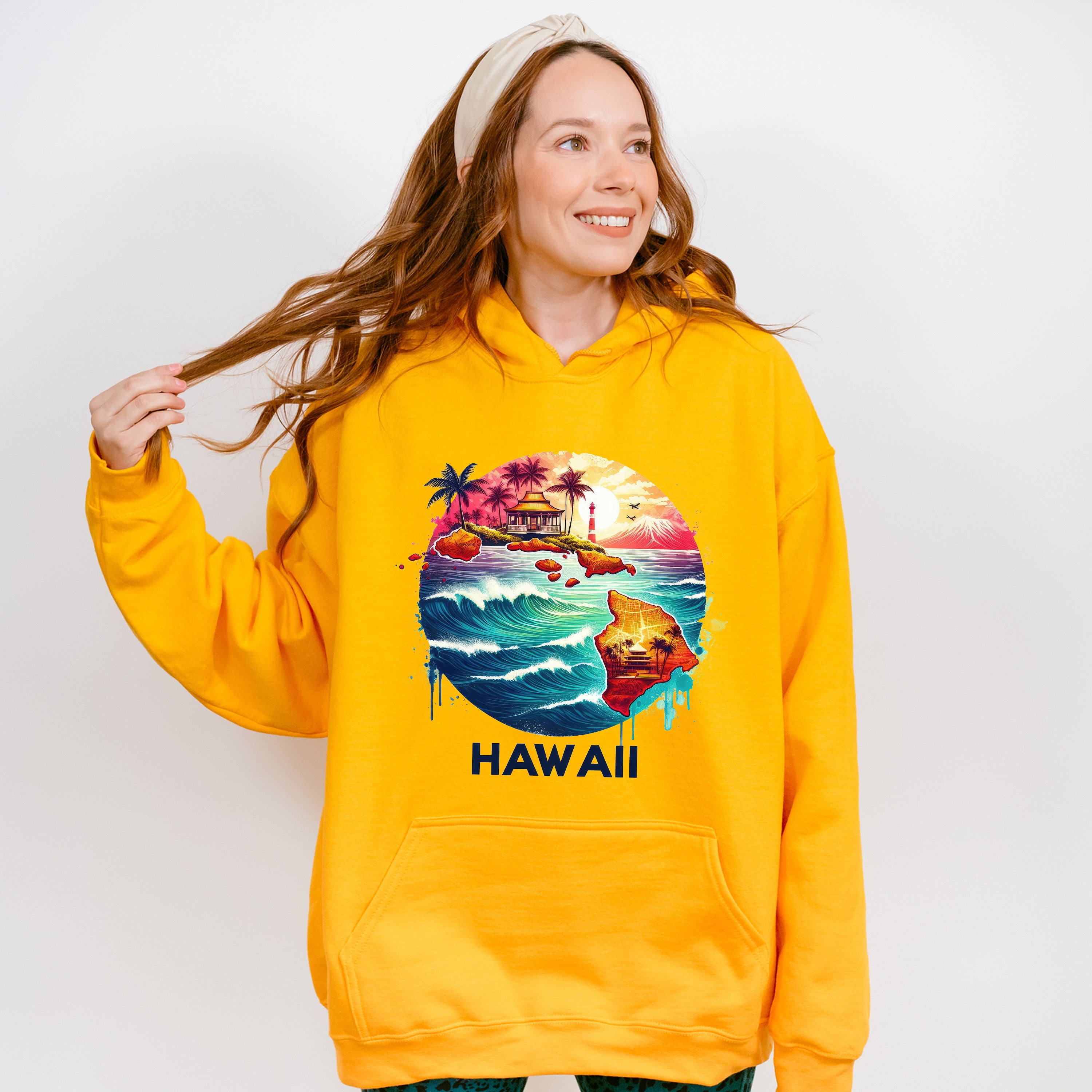 Colorful Hawaii Design - States &amp; Cities Unisex Crewneck T-Shirt Sweatshirt Hoodie