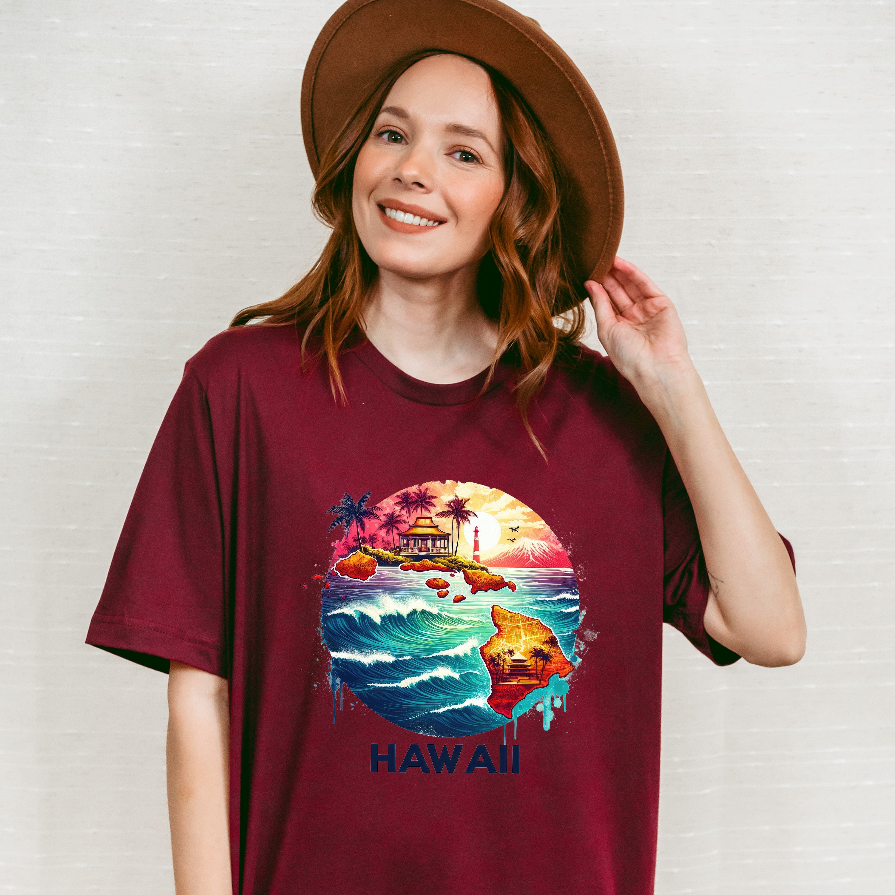 Colorful Hawaii Design - States &amp; Cities Unisex Crewneck T-Shirt Sweatshirt Hoodie