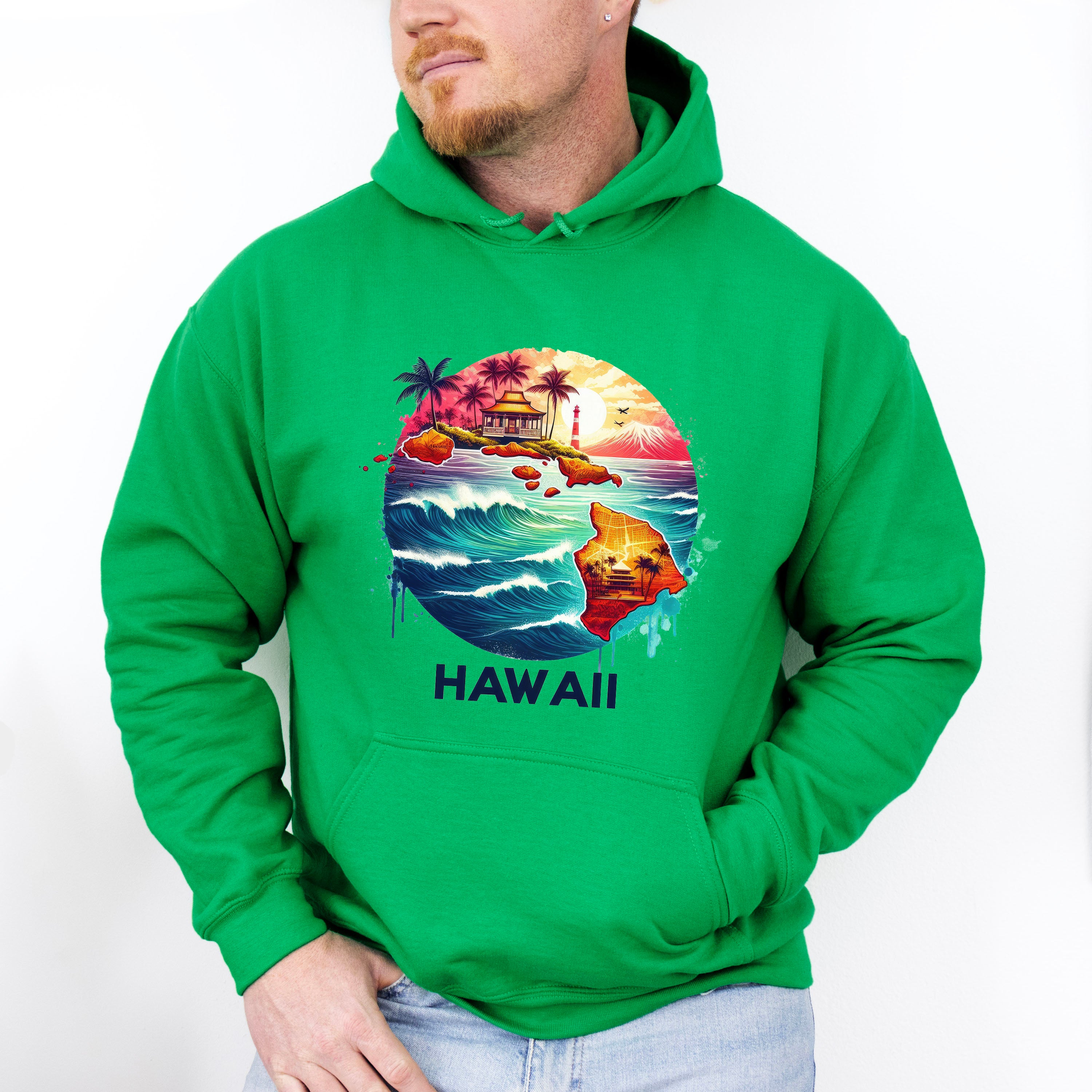 Colorful Hawaii Design - States &amp; Cities Unisex Crewneck T-Shirt Sweatshirt Hoodie