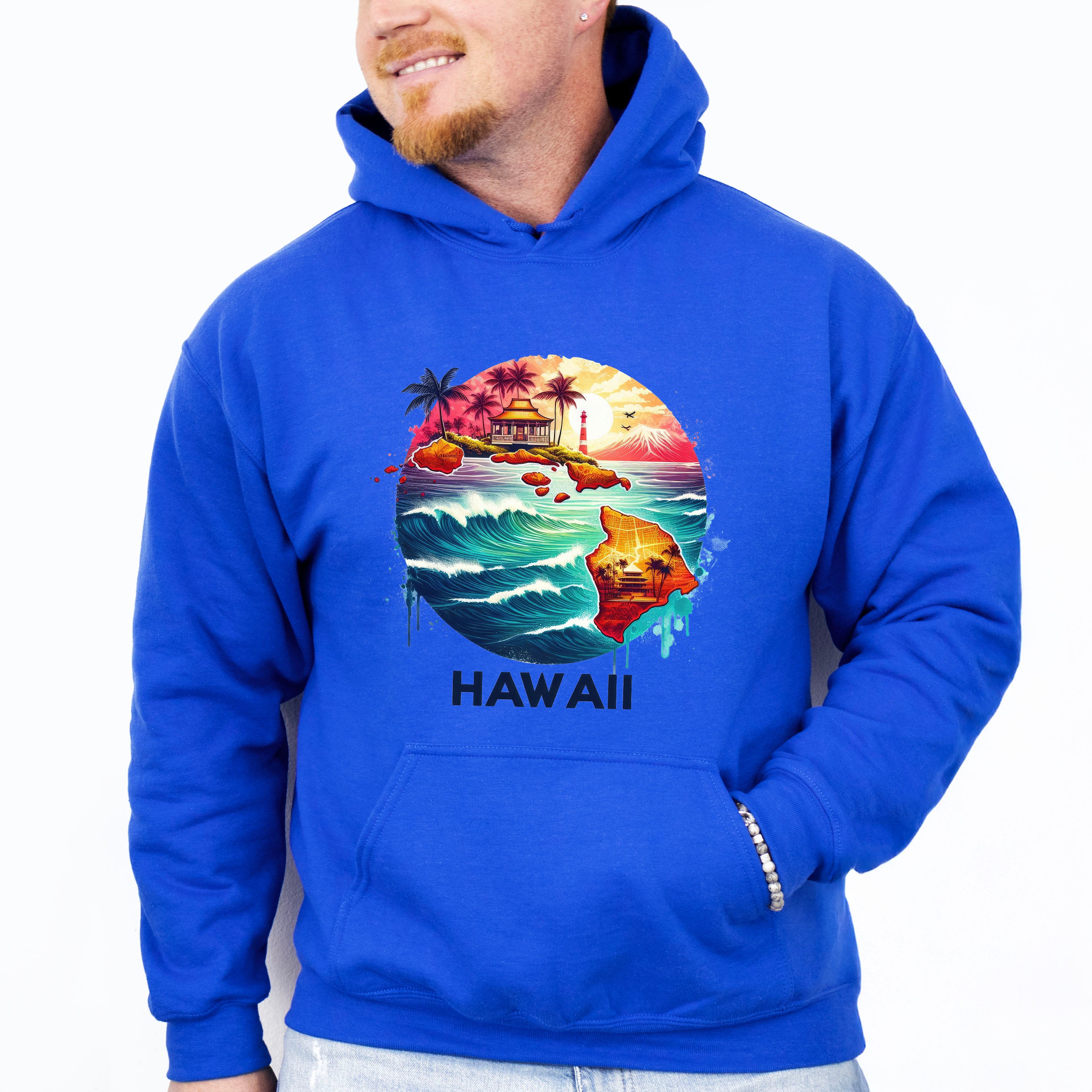Colorful Hawaii Design - States &amp; Cities Unisex Crewneck T-Shirt Sweatshirt Hoodie