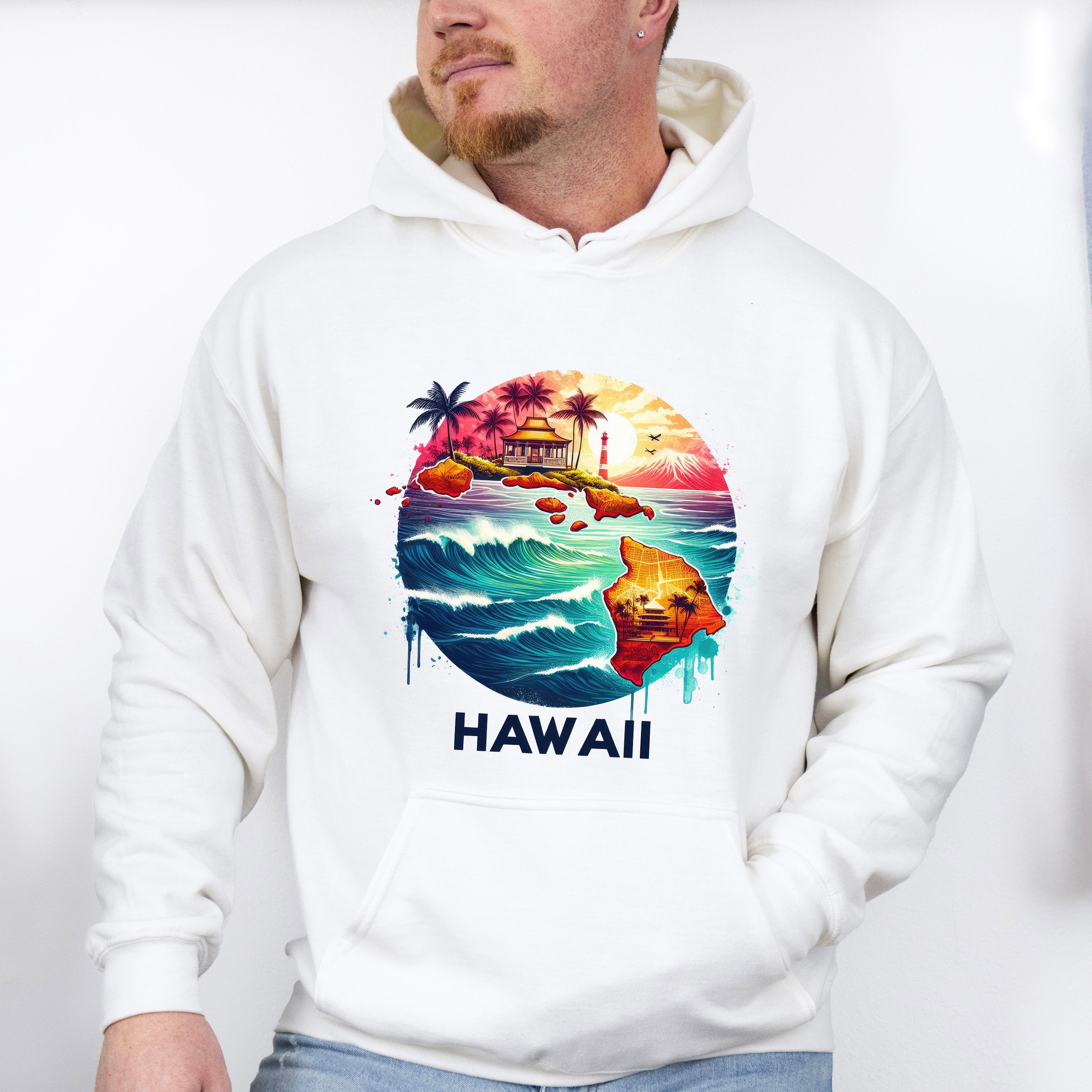 Colorful Hawaii Design - States &amp; Cities Unisex Crewneck T-Shirt Sweatshirt Hoodie