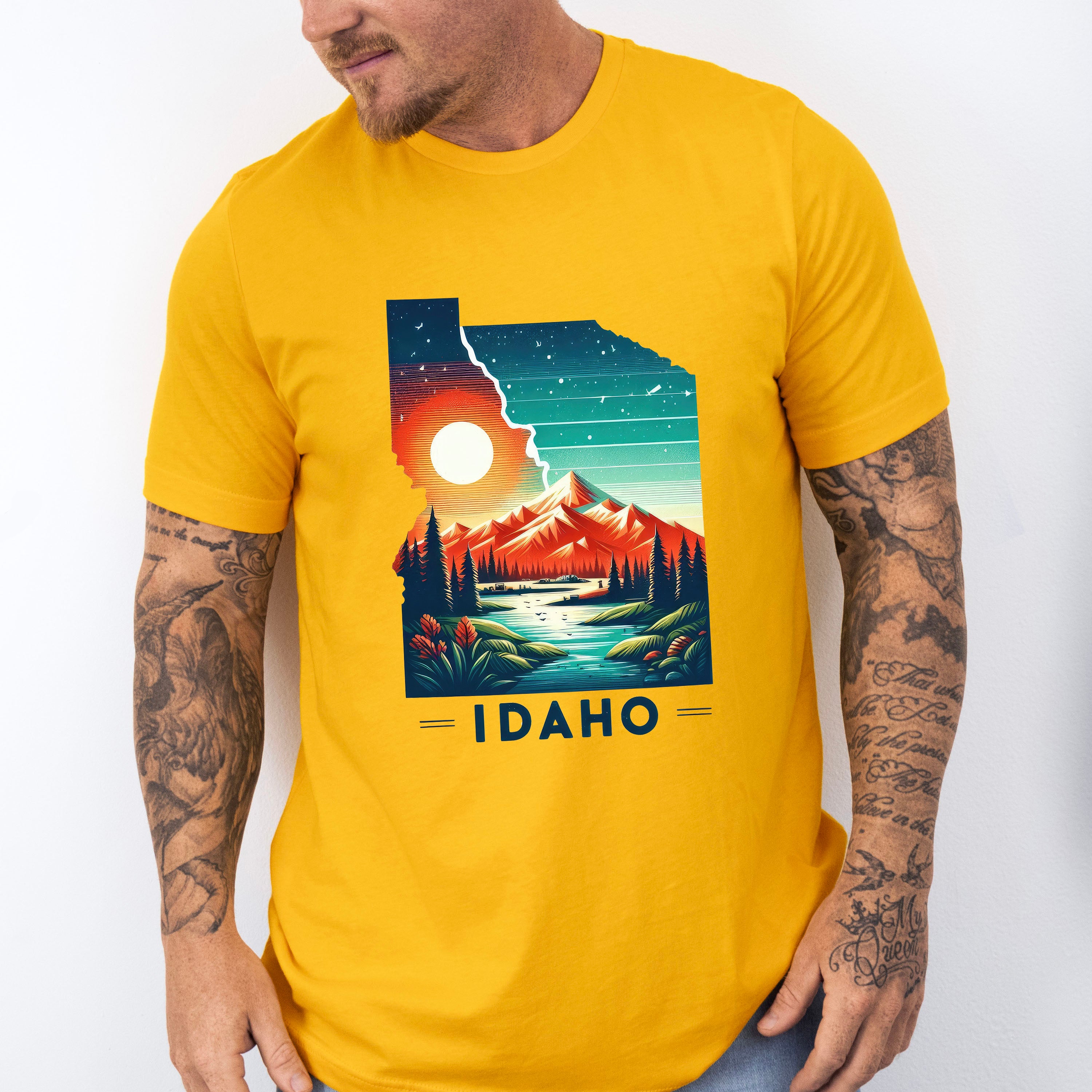 Colorful Idaho Design - States &amp; Cities Unisex Crewneck T-Shirt Sweatshirt Hoodie