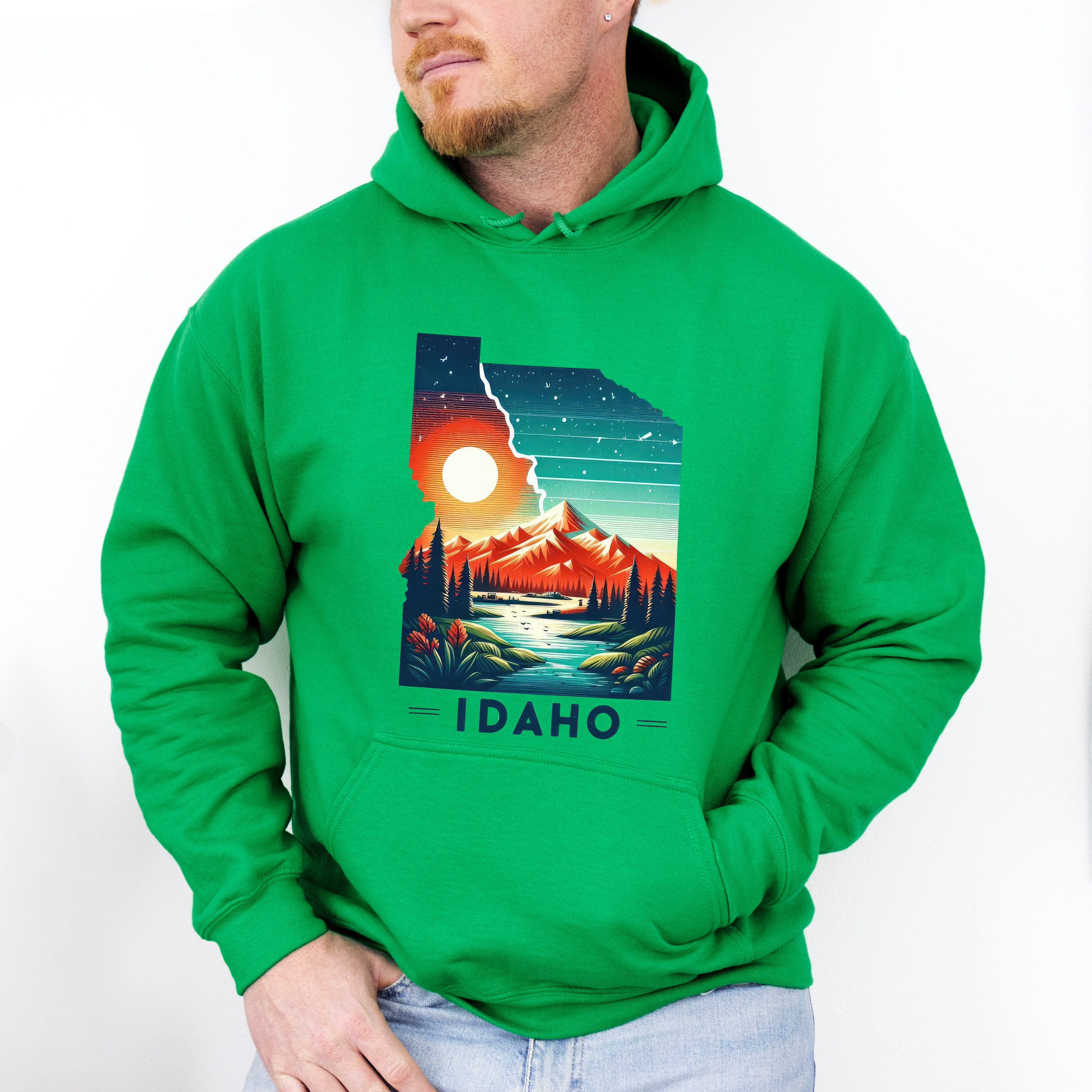 Colorful Idaho Design - States &amp; Cities Unisex Crewneck T-Shirt Sweatshirt Hoodie