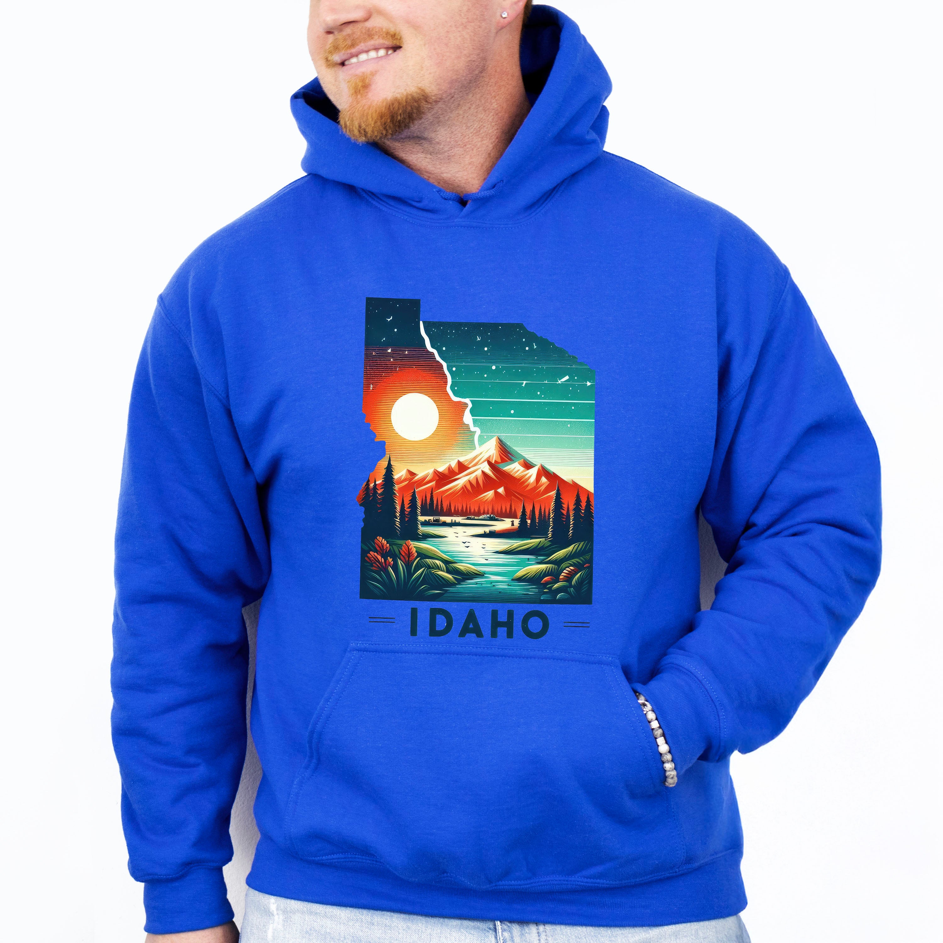 Colorful Idaho Design - States &amp; Cities Unisex Crewneck T-Shirt Sweatshirt Hoodie