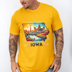 Colorful Iowa Design - States & Cities Unisex Crewneck T-Shirt Sweatshirt Hoodie