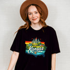 Colorful Kansas Design - States & Cities Unisex Crewneck T-Shirt Sweatshirt Hoodie