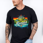 Colorful Kansas Design - States & Cities Unisex Crewneck T-Shirt Sweatshirt Hoodie
