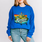 Colorful Kansas Design - States & Cities Unisex Crewneck T-Shirt Sweatshirt Hoodie