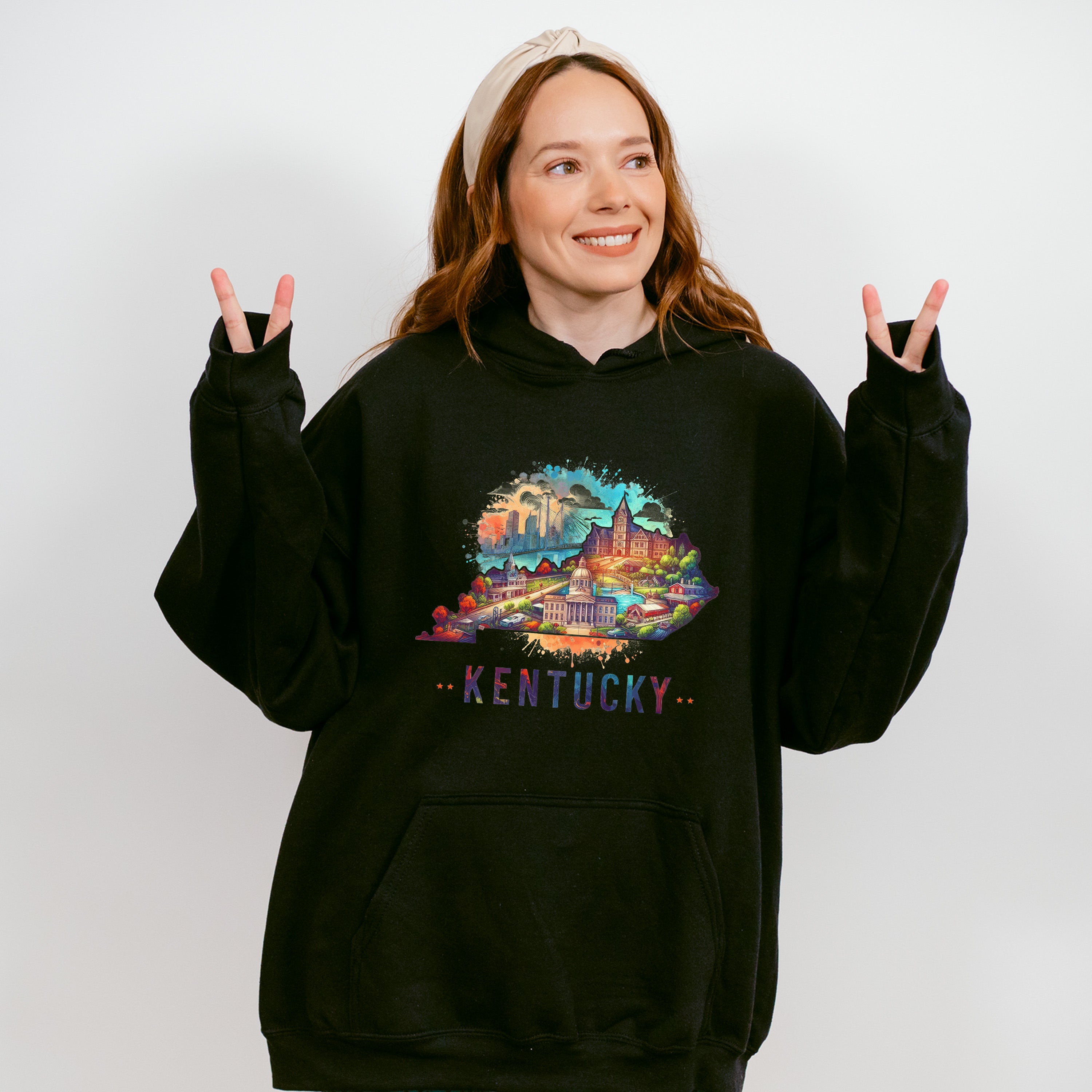 Colorful Kentucky Design - States &amp; Cities Unisex Crewneck T-Shirt Sweatshirt Hoodie