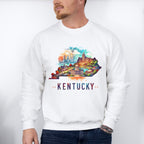 Colorful Kentucky Design - States & Cities Unisex Crewneck T-Shirt Sweatshirt Hoodie