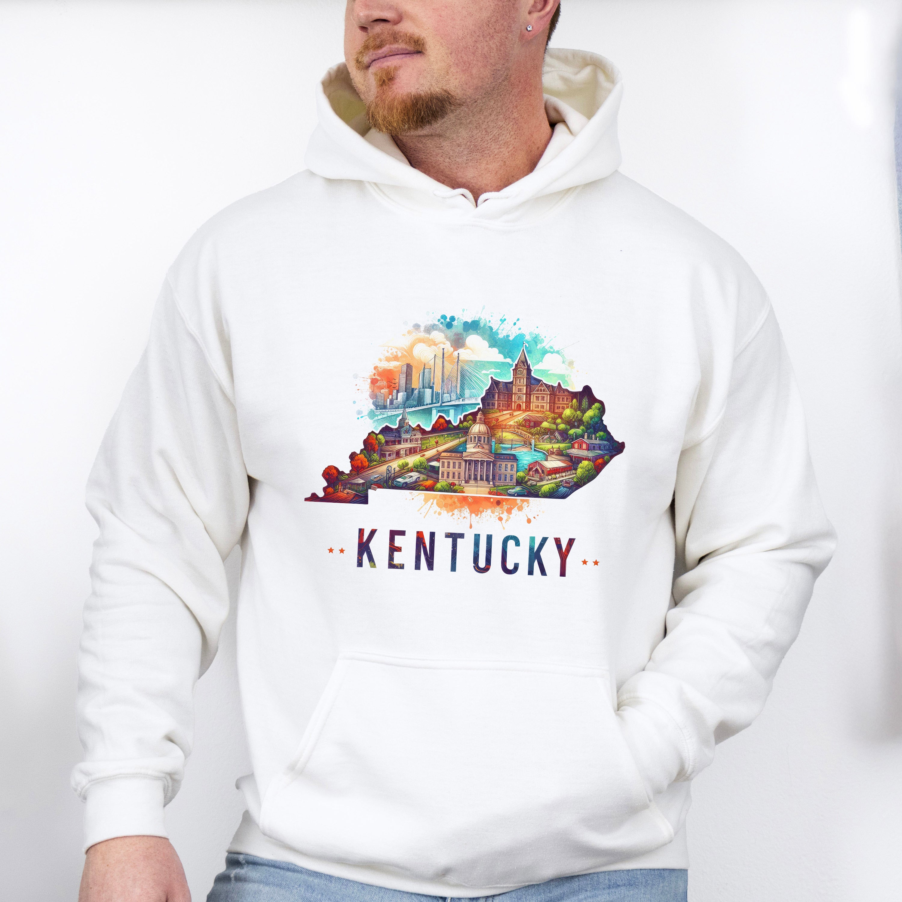 Colorful Kentucky Design - States &amp; Cities Unisex Crewneck T-Shirt Sweatshirt Hoodie
