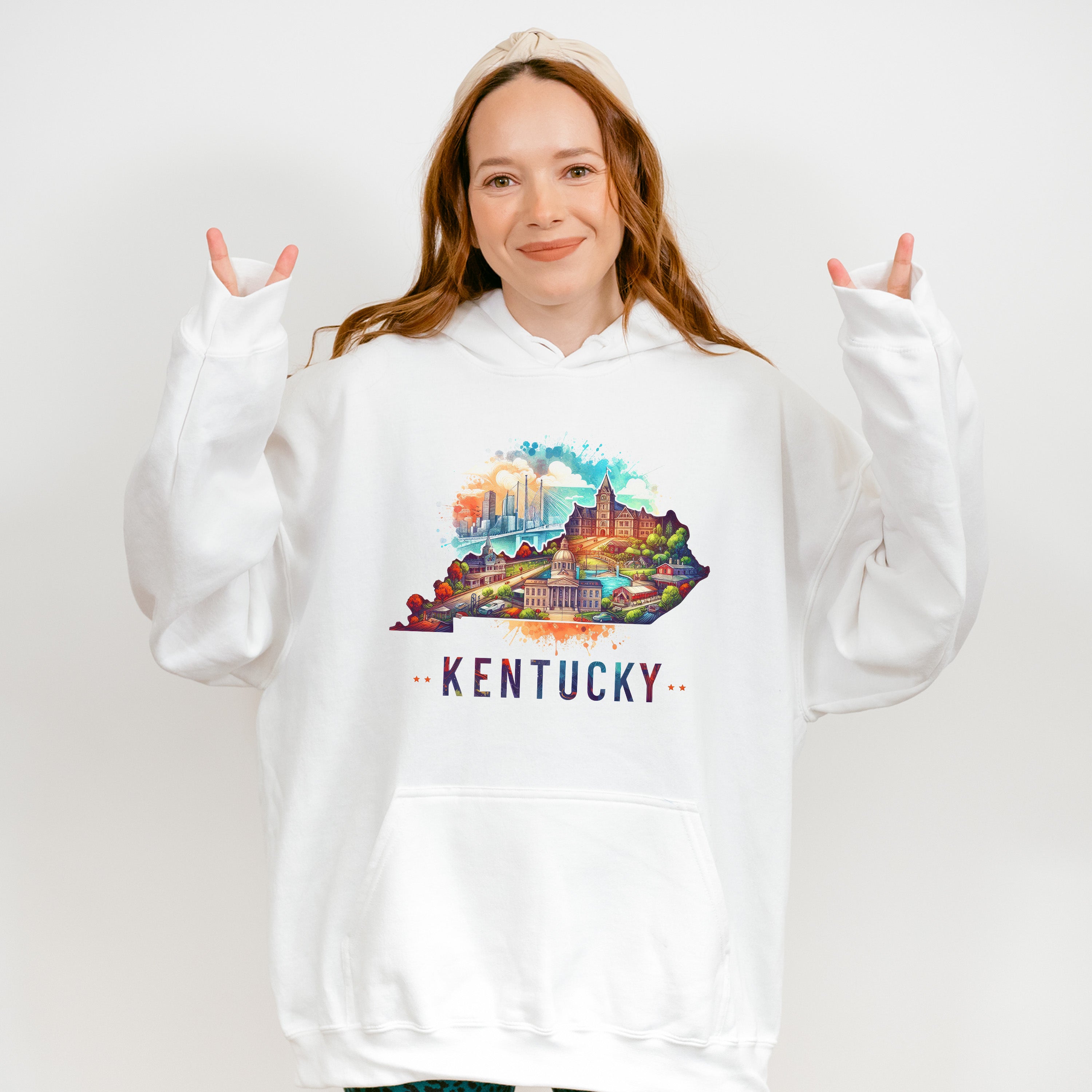 Colorful Kentucky Design - States &amp; Cities Unisex Crewneck T-Shirt Sweatshirt Hoodie