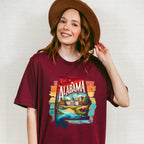 Colorful Alabama Design - States & Cities Unisex Crewneck T-Shirt Sweatshirt Hoodie