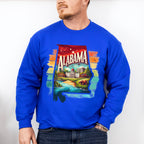 Colorful Alabama Design - States & Cities Unisex Crewneck T-Shirt Sweatshirt Hoodie