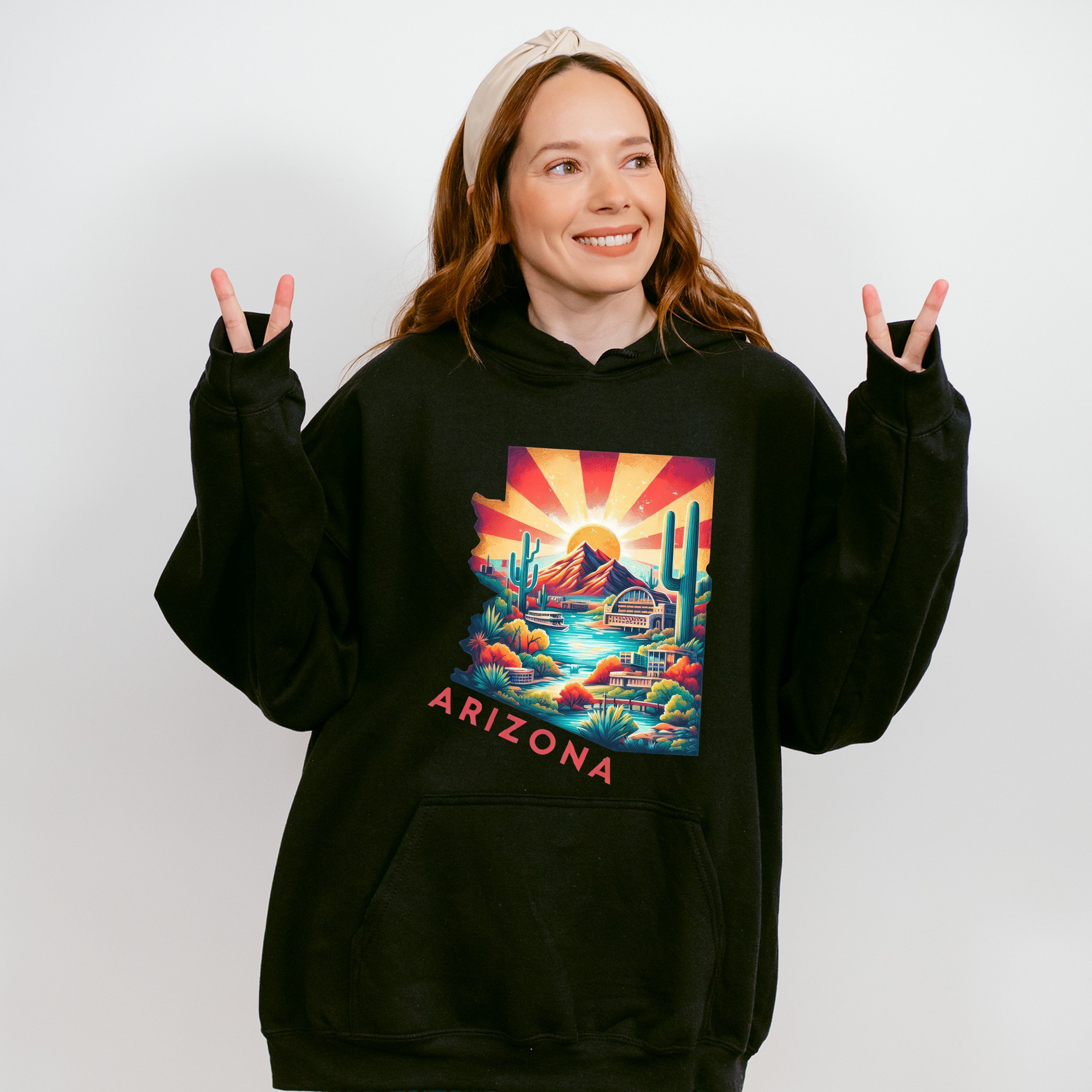 Colorful Arizona Design - States &amp; Cities Unisex Crewneck T-Shirt Sweatshirt Hoodie