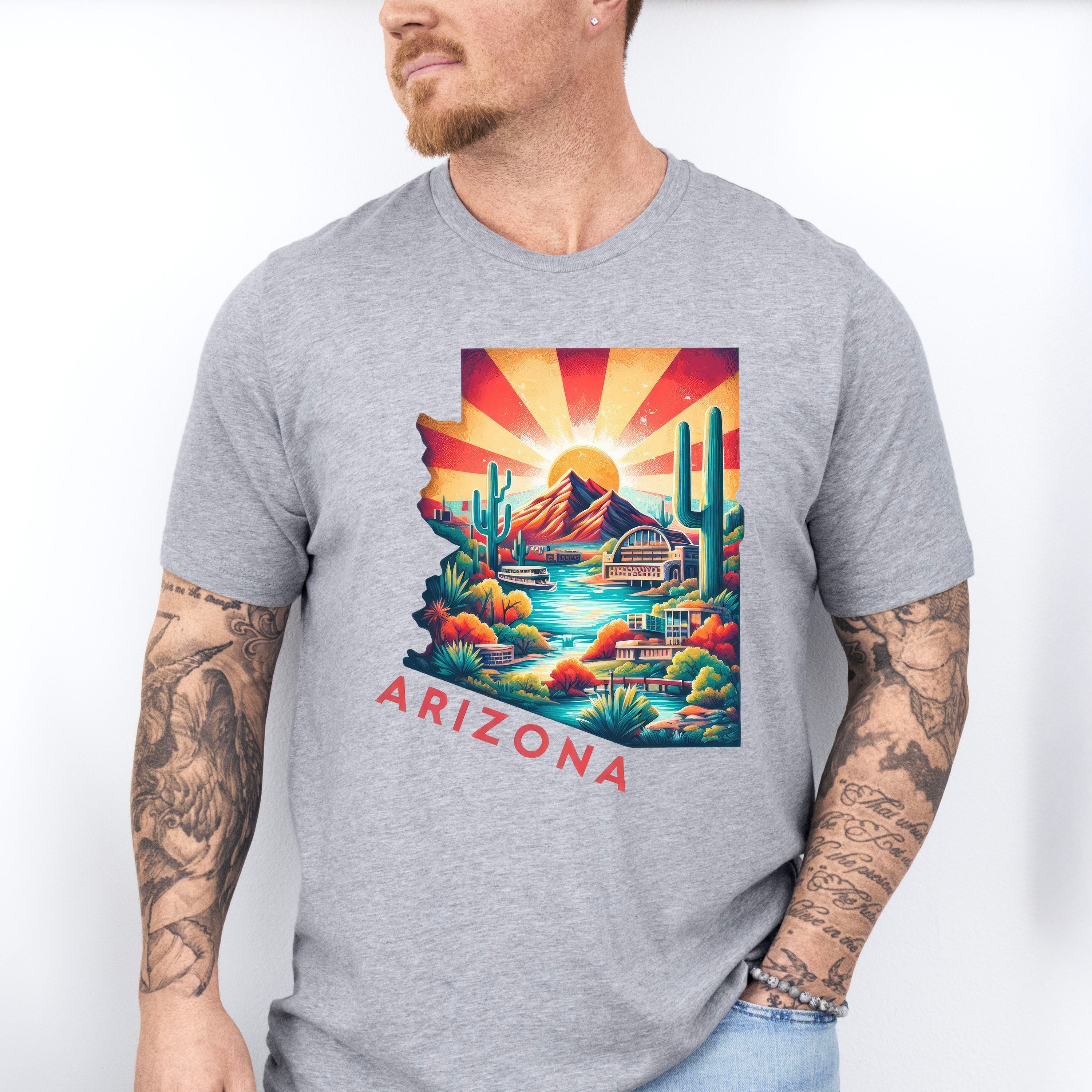 Colorful Arizona Design - States &amp; Cities Unisex Crewneck T-Shirt Sweatshirt Hoodie