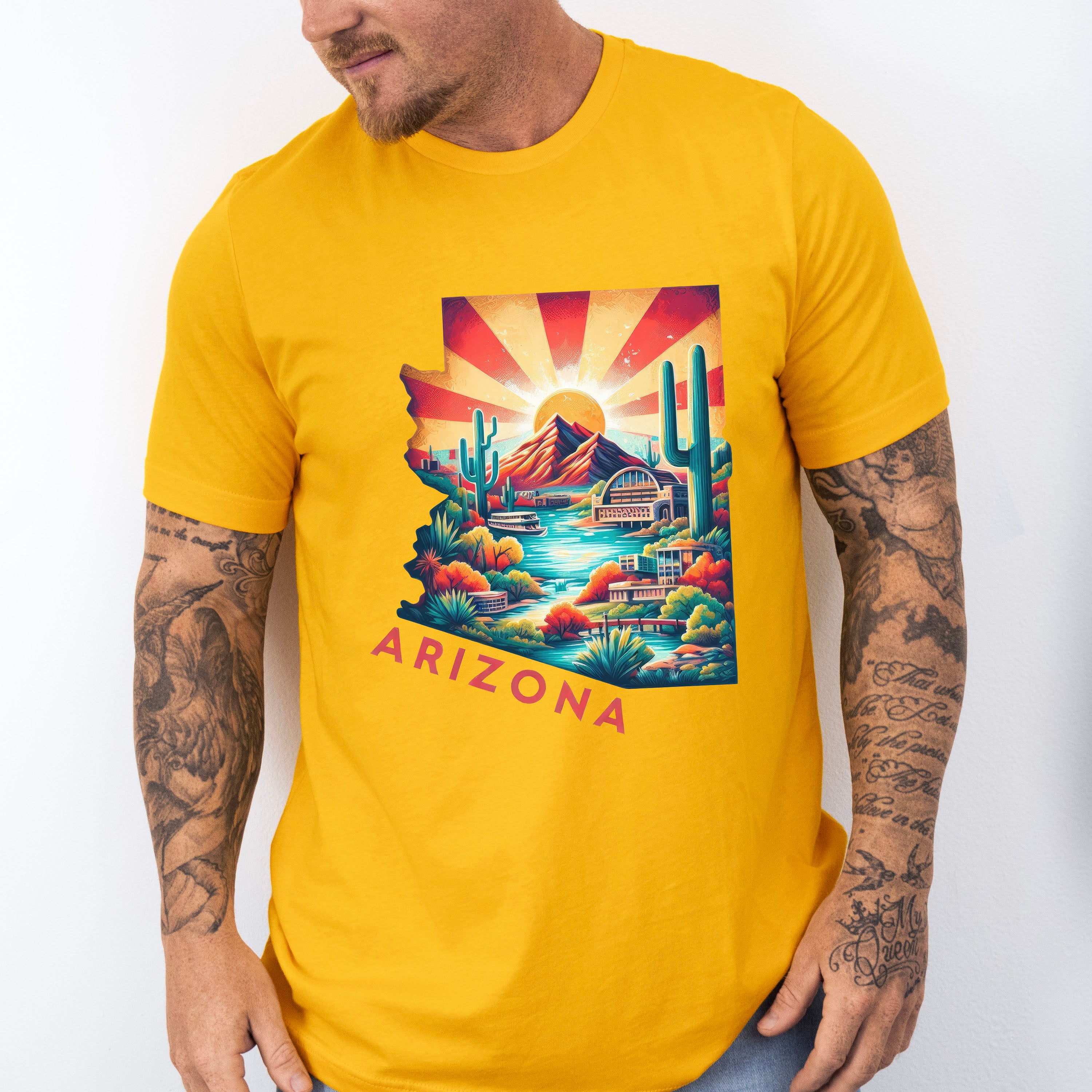 Colorful Arizona Design - States &amp; Cities Unisex Crewneck T-Shirt Sweatshirt Hoodie